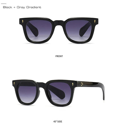 Square Men Rivets Sunglasses Shades UV400 Fashion Women Green Sun Glasses