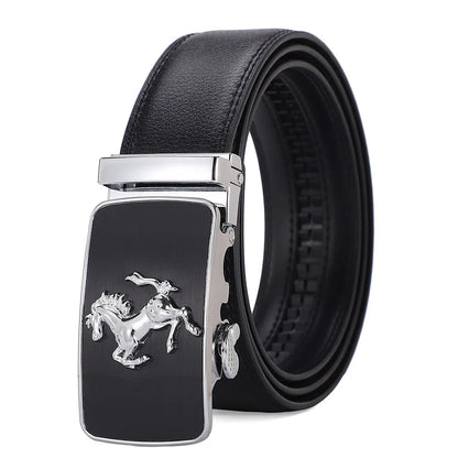 Automatic Buckle Men's Leather Belts Formal Eagle Horse Belt for Men Luxury Designer Brands Male Waist Strap Fashion Accessories