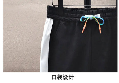Spring Autumn Casual Men Sets Jacket + Pants Two Pieces Fashion Korean Trend Hooded Baseball Uniform Suit Man Outfit