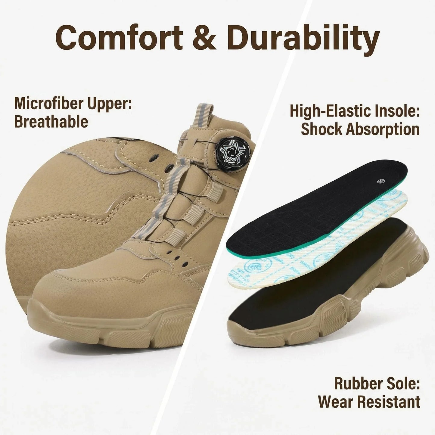 high-top Men Safety Shoes Protection Shoes Anti-Smash Anti-puncture Work Boots Indestructible Shoes Fashion Working Sneakers