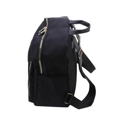 Simple Large Capacity Black Travel Backpack Women's Harajuku Style Student Backpack Unisex High Street Style Backpack