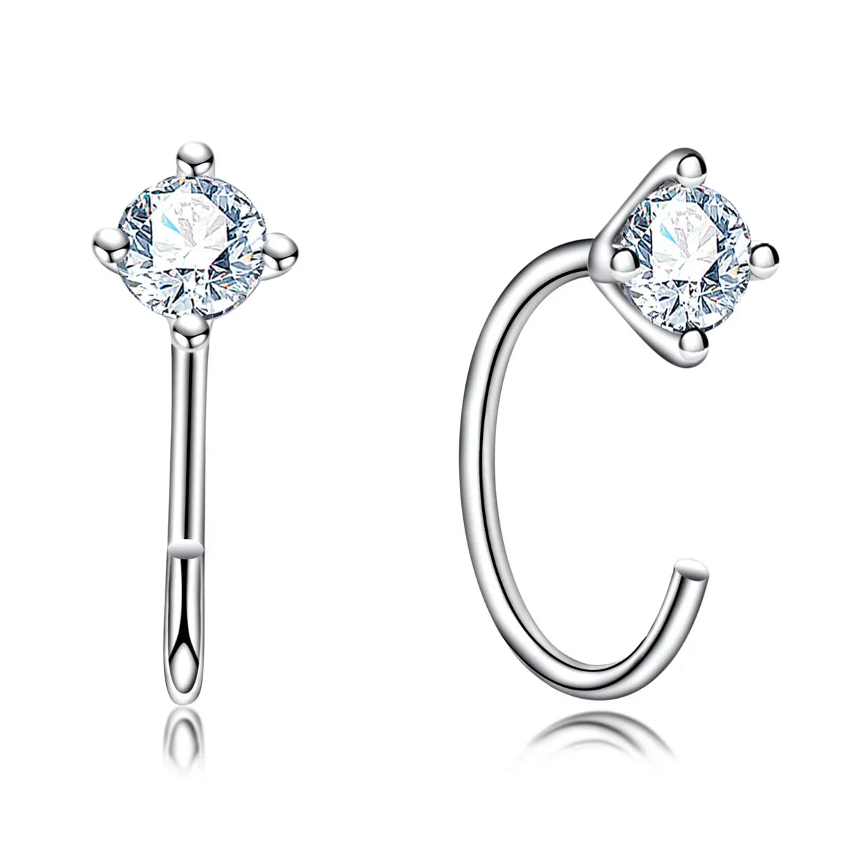 4mm D Color Moissanites Classic Hoop Earrings for Women 925 Sterling Silver Jewelry 18K Gold Plated Earring Wholesale