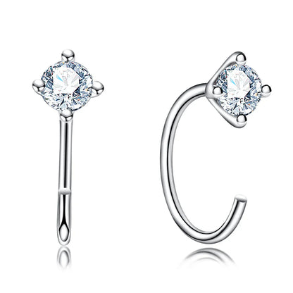 4mm D Color Moissanites Classic Hoop Earrings for Women 925 Sterling Silver Jewelry 18K Gold Plated Earring Wholesale