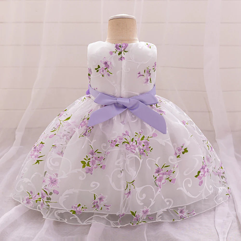 Summer Pink Flower Dress For Girls Kids Clothes Party Wedding Bridesmaid Girl Dresses Birthday Children Clothing Costumes 3 10 Y