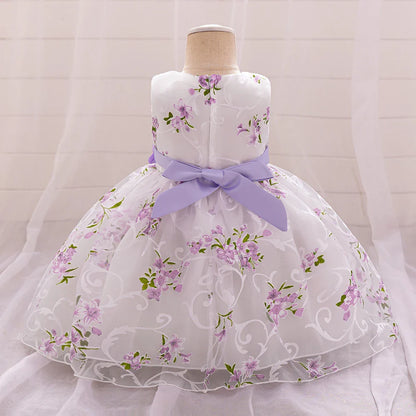 Summer Pink Flower Dress For Girls Kids Clothes Party Wedding Bridesmaid Girl Dresses Birthday Children Clothing Costumes 3 10 Y