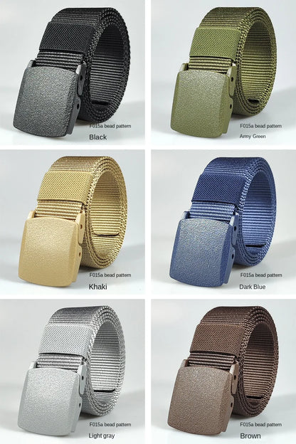 White Automatic Buckle Nylon Army Tactical Men Belt Military Waist Canvas Belt Outdoor Strap Travel Jeans Black Belts for Women
