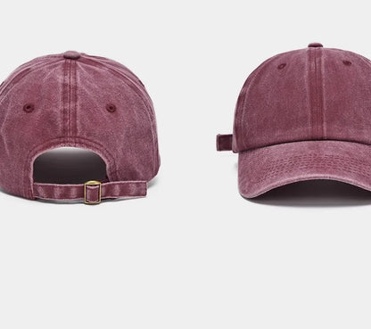 Hat Men's Washed Coated Baseball Cap Color Tile Korean Version Simple Dome Cap Solid Color Sports Sun Hat