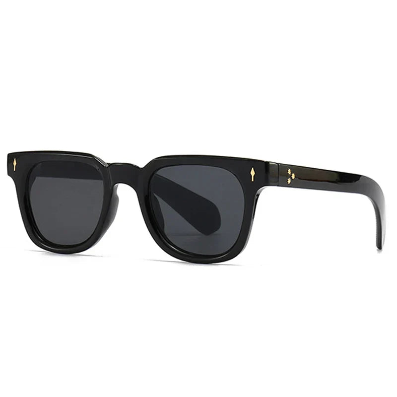 Square Men Rivets Sunglasses Shades UV400 Fashion Women Green Sun Glasses