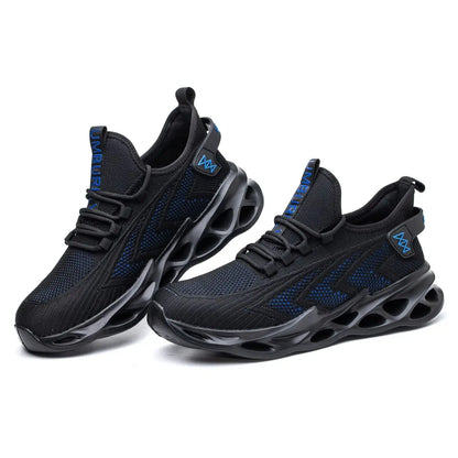 Men's Steel Toe Safety Work Shoes Anti-Smash & Puncture Breathable Lightweight Durable Construction Boots for Industrial Outdoor