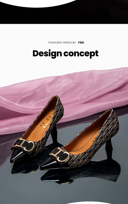 High Heels Women's Luxury Design Sandals Metallic Flower Square Toe Fine Heel Party Dress Shoes Brand High Heels 2024 Fashion