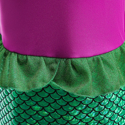 Summer Mermaid Dress Girls Kids Cosplay Dresses Princess Costume Perform Clothes Birthday Party Halloween Clothing