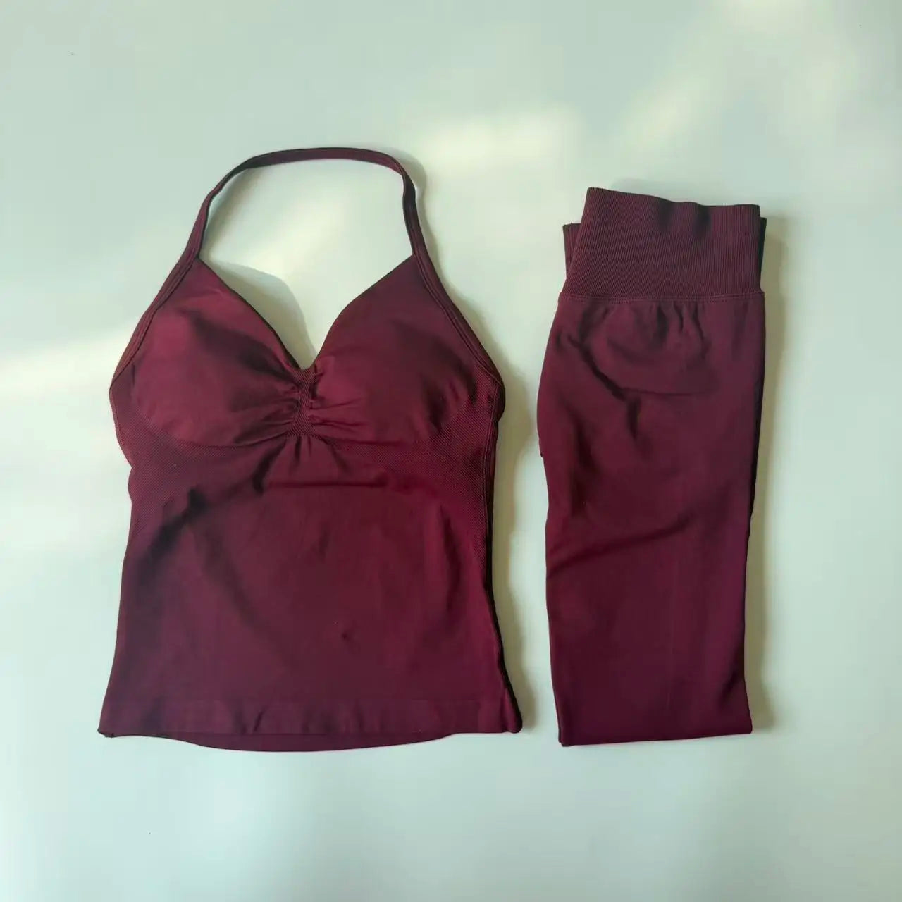 Yoga Leggings Set Women Backless Tank Tops High Waist Scrunch Gym Suit Fitness Clothes Outfit Workout Yoga Set