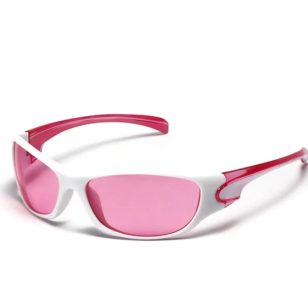 Men's Silver Y2K Sunglasses Outdoor Cycling Sports Sun Glasses Women Vintage Shades Trendy Punk Goggle Eyewear 2000S Aesthetic