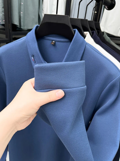 High end embroidery craft polo shirt long sleeved brand autumn Men's Wear comfortable breathable cotton casual business T-shirt