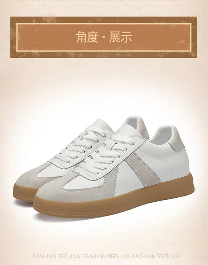 Invisible Height-Increasing Shoes 8cm German Training Shoes for Men, Summer Breathable Casual Sneakers, Genuine Leather Retro Versatile Forrest Gump Shoes 6cm