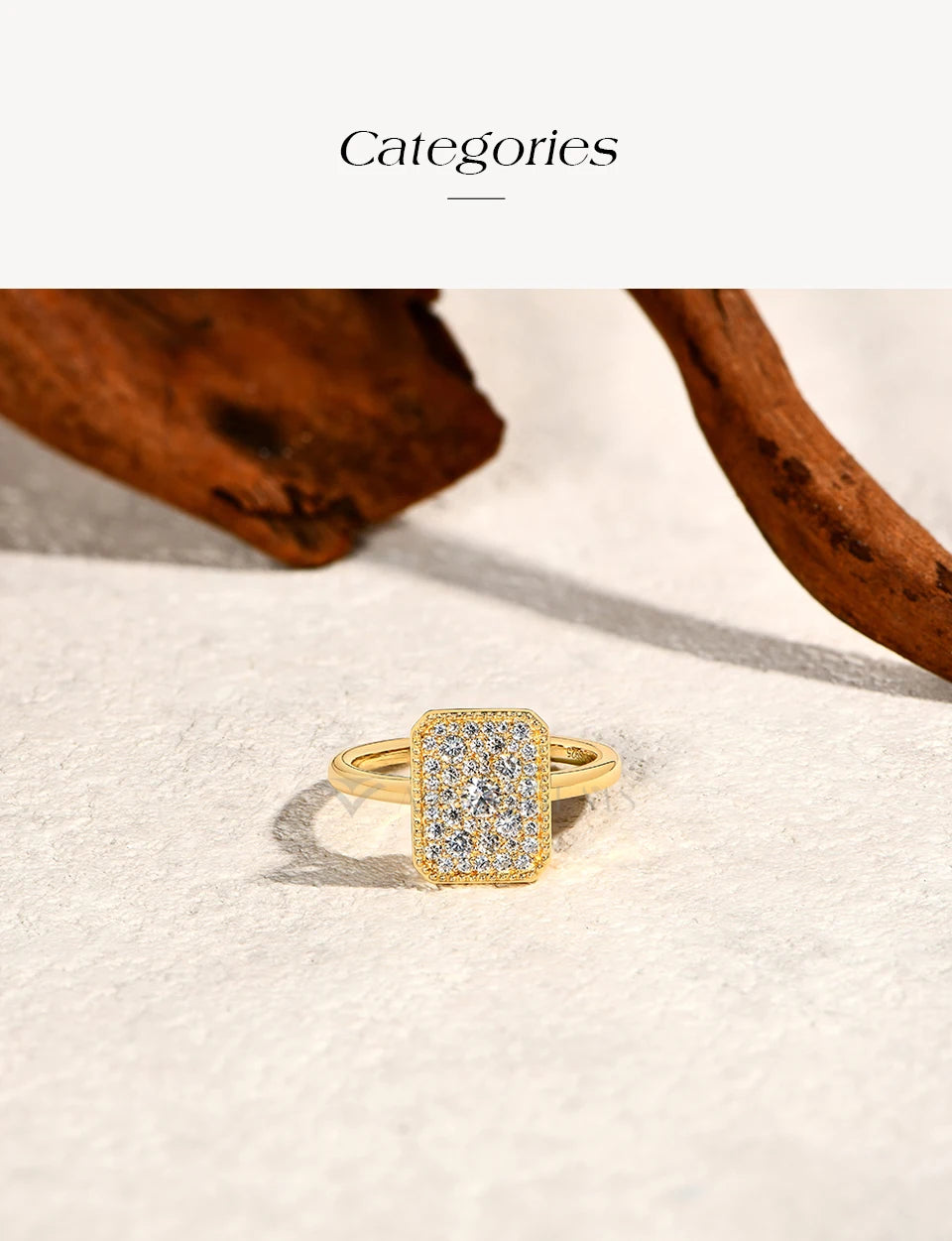Original DVVS1 Moissanite Rings Rectangular Design forWomen 925 Sterling Silver White Gold Engagement Ring Fine Jewelry