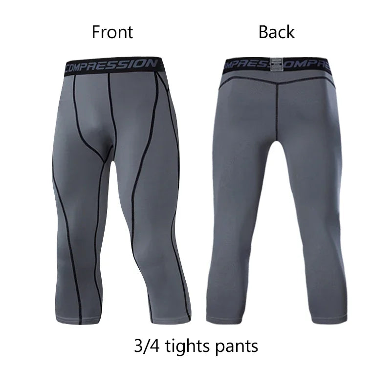 Men's Compression Pants for Running Cycling Basketball Soccer Elasticity Sweatpants Fitness Tights Legging Trousers Rash Guard