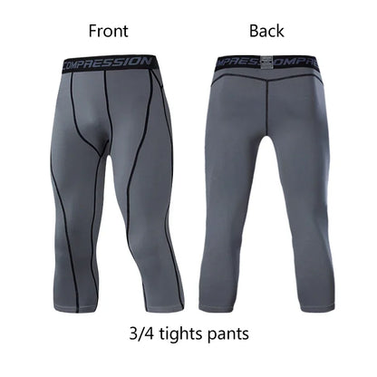 Men's Compression Pants for Running Cycling Basketball Soccer Elasticity Sweatpants Fitness Tights Legging Trousers Rash Guard