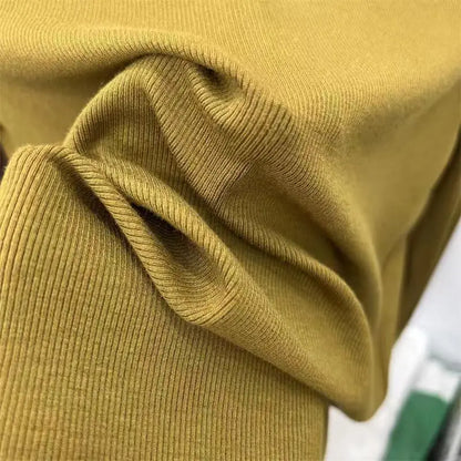 Outono Escritório Senhora Básica Gola Redonda Slim T-Shirt Feminina Cor Sólida Multicor Tendência Versátil Casual Top Manga Longa Elástico Canelado