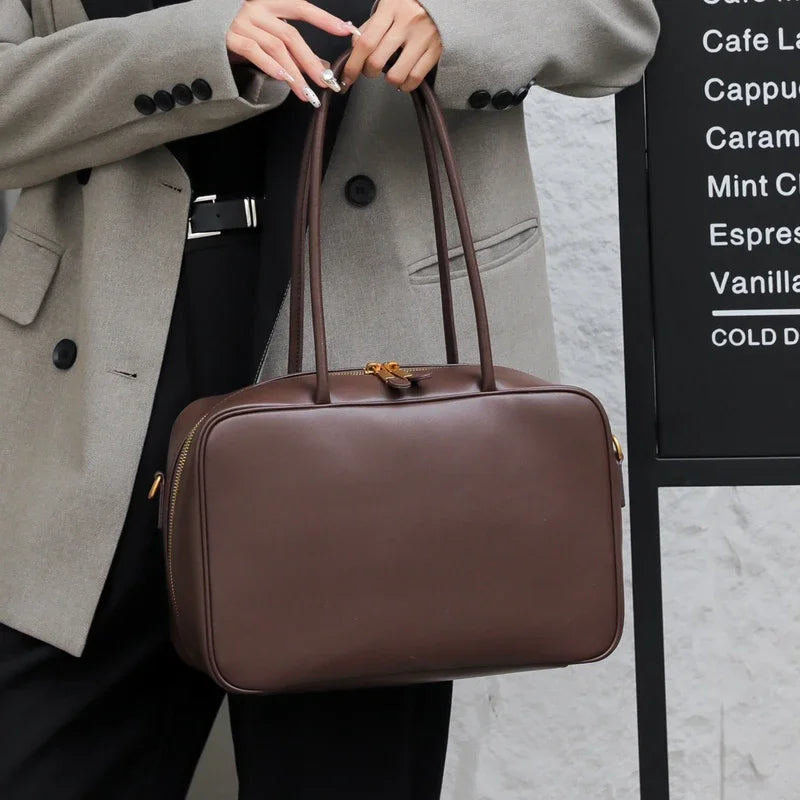 Genuine Leather Fashion Women Shoudler Black Bags Luxury Desiger Ladies Crossbody Cowhide Brown Large Bag Female Handbags Coffe