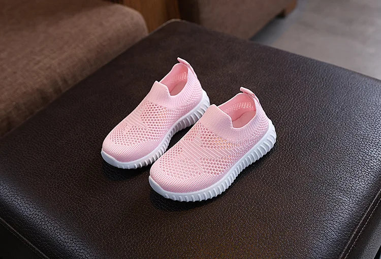 Children Running Sneakers Boys Girls Casual Mesh Breathable Anti-Slip Walking Patchwork Tenis Toddler Soft Soled Girls Shoes