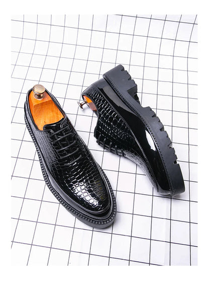 New high-end and trendy pointed-toe leather shoes for men's business formal wear British-style Korean casual shoes