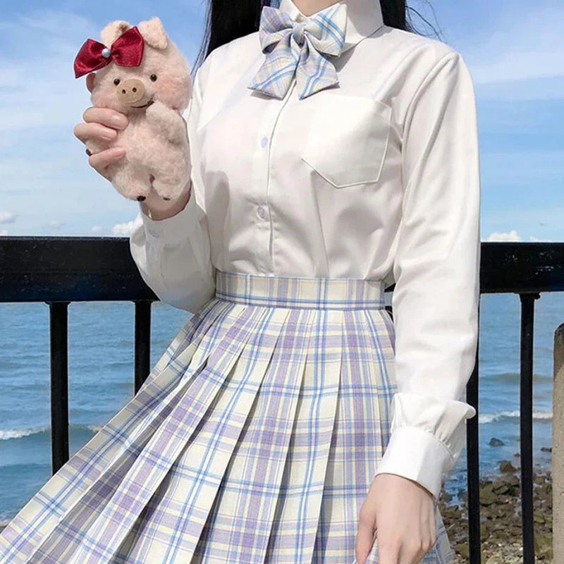Plaid Women Pleated Skirt Bow Knot Summer High Waist Preppy Girls Dance Mini Skirt Cute A Line Harajuku Sexy Japan Faldas