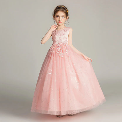 Kids Dresses For Girls Lace Dress Gown Princess Clothes Children Formal Evening Party Flower Girls Wedding Vestidois