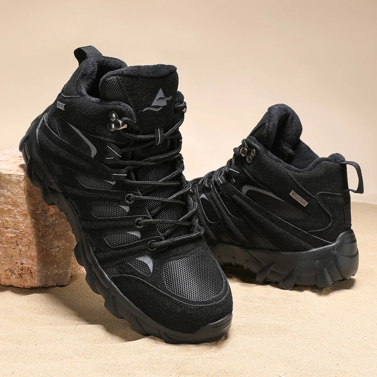 New Men High Quality Leather Boots Fishing Hunting Sneakers Desert Combat Men's Boots Outdoor Hiking Shoes Ankle Boots Work Safe