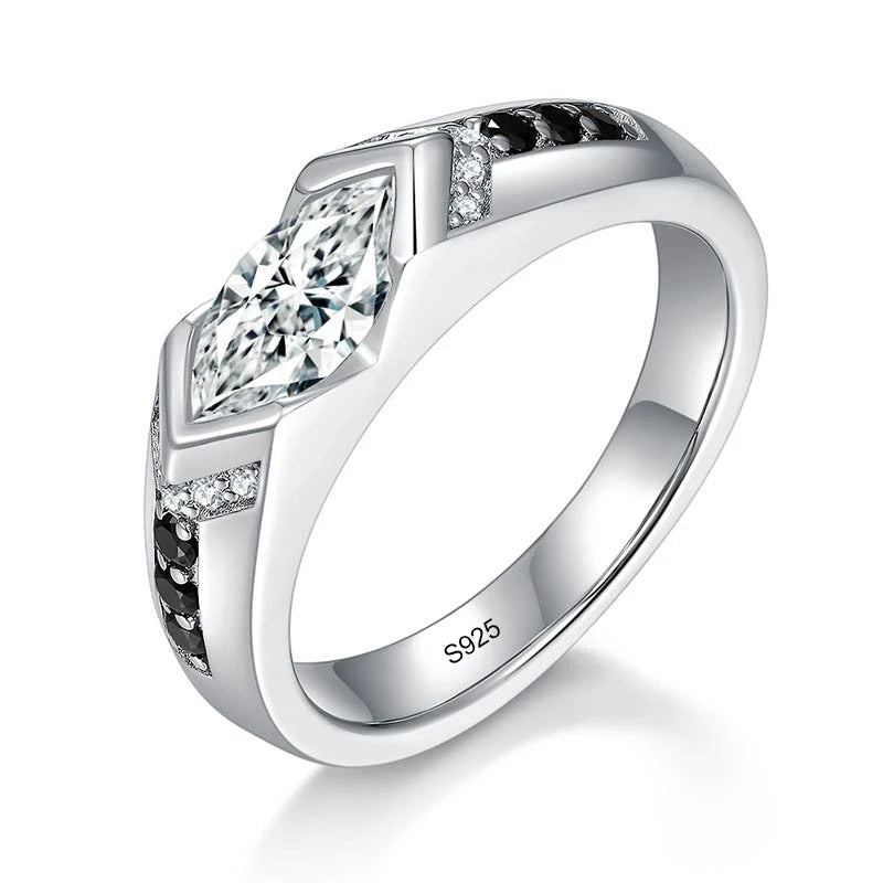 5x10mm Marquise Cut Mossanite Rings for Women Man 925 Sterling Sliver with Gold Plated Jewelry Ladies Band Women's Ring