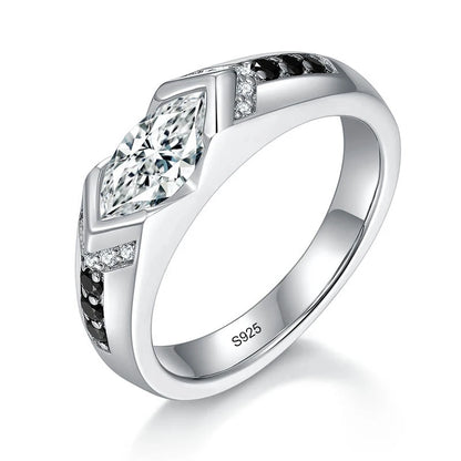 5x10mm Marquise Cut Mossanite Rings for Women Man 925 Sterling Sliver with Gold Plated Jewelry Ladies Band Women's Ring