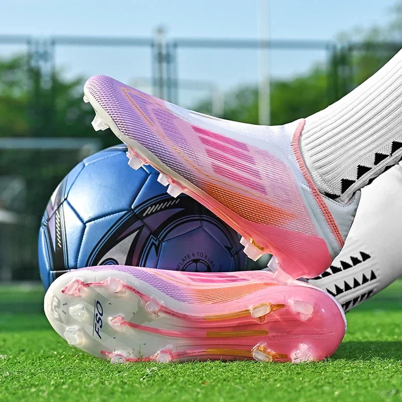 New Men Football Boots Outdoor Sport Training Soccer Shoes Match Boys Adult Cleats Breathable Non Slip Long Spikes Comfortable