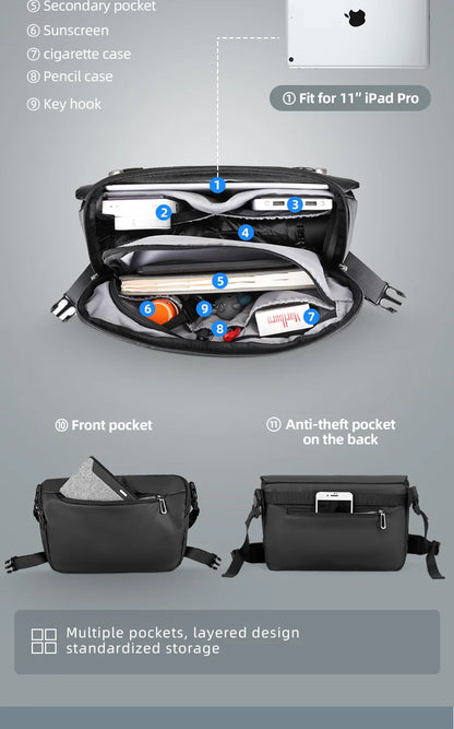 Water Repellent Messenger Bag Men Bags Shoulder Crossbody Fit 11 inch Ipad