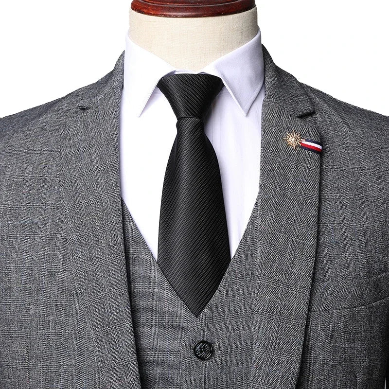 S-6XL Jacket Vest Pants Casual Plaid Retro Business Men's Suit 3Pcs or 2Pcs Set Groom Wedding Dress Blazer Waistcoat Trousers