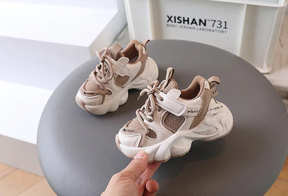 Sports Shoes for Children Baby Girls Shoes Kids Shoes Boys Chunky Sneakers Toddler Lace-up Casual Shoes Thick Bottom Sneakers