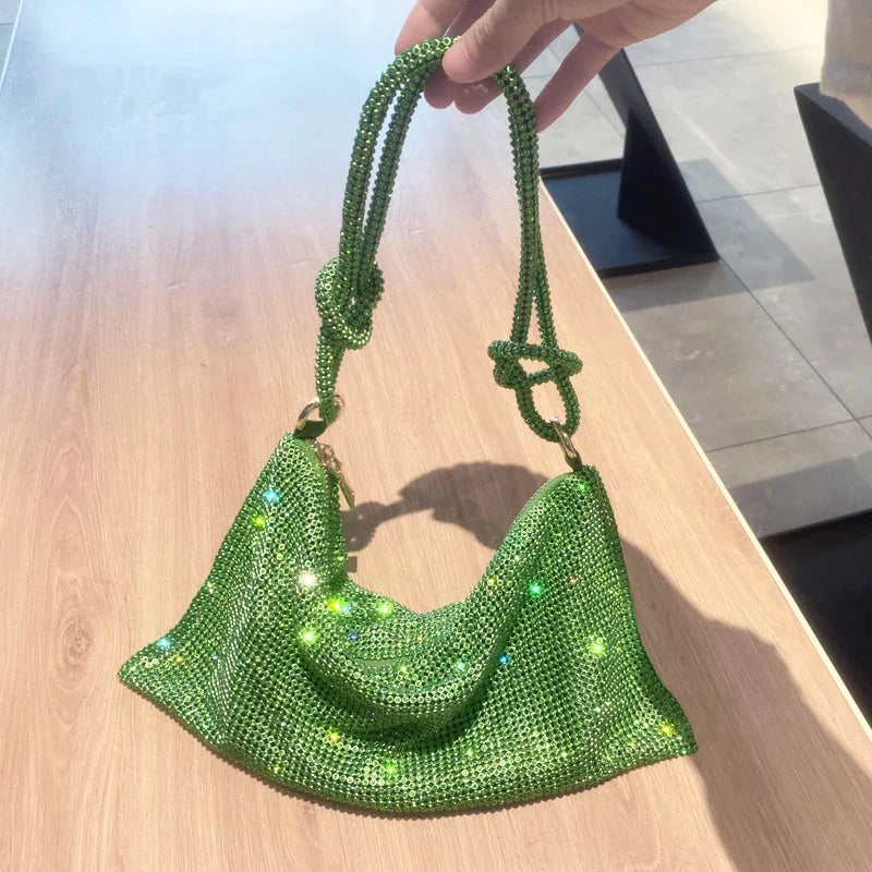 luxury Designer hobo shoulder bag handmade Shining Rhinestones Evening clutch Bag Purse Crystal Purses and handbag Hobo Bags