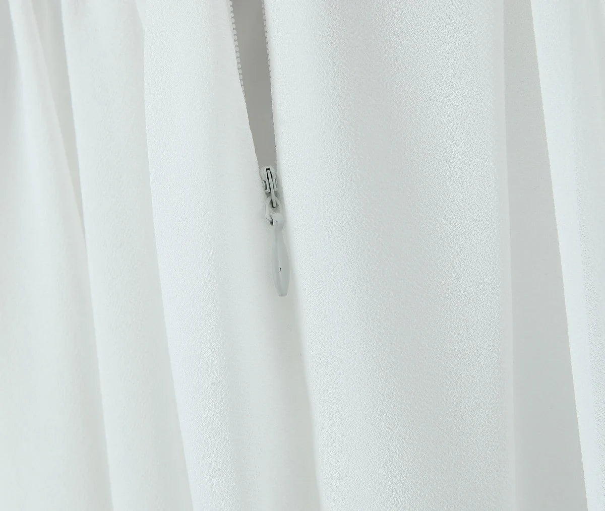 Women White  Big Backless Sling Dress O neck Back Zipper Loose Swing Mini Short Dresses Holiday Robe