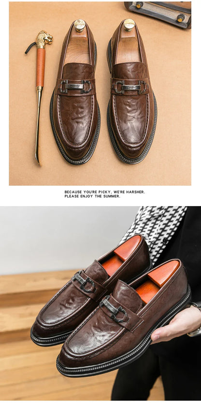 Classic Men's Dress Shoes Formal Oxford Leather Shoes For Men High Quality Casual Business Shoes Man Social Leather Loafer Male