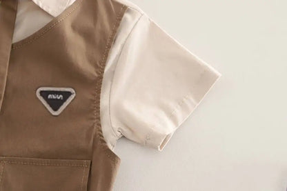 Children Summer Baby Boys Gentleman Clothes Suit Casual Tie T-Shirt Shorts 2Pcs/Sets Infant Kids Casual Clothing Outfits 1-5year