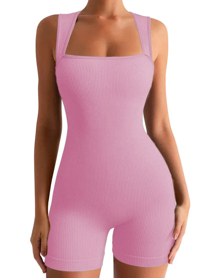 Women's Backless Sleeveless Bodycon Streetwear Romper Playsuit One Piece Fashion Fitness Yoga Quick Drying Breathable Jumpsuits