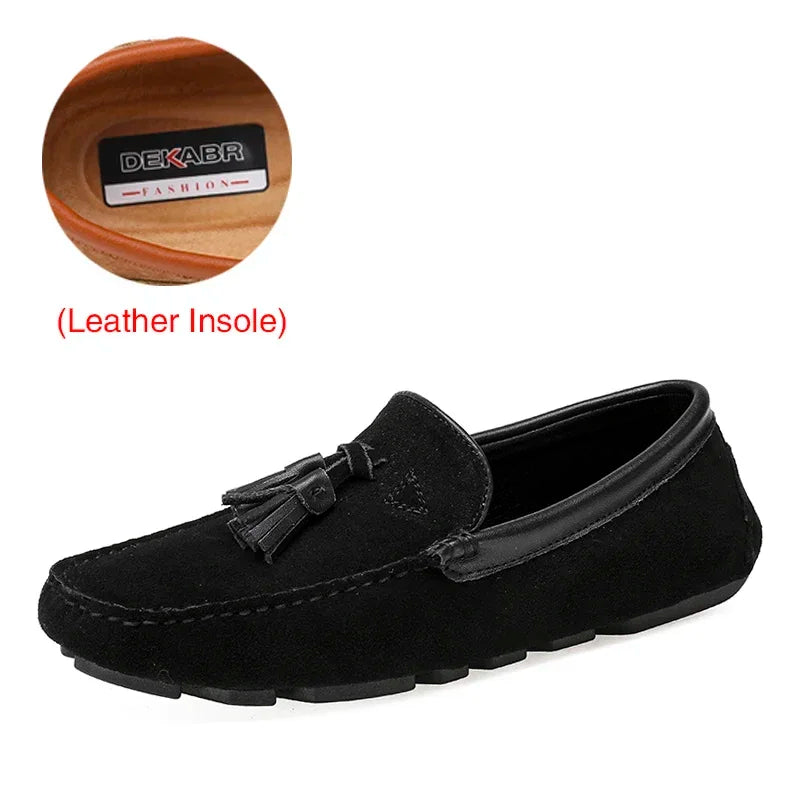 Genuine Leather Men Shoes Spring Fashion Leather Men Loafers Flats New High Quality Casual Shoes For Men Driving Shoes