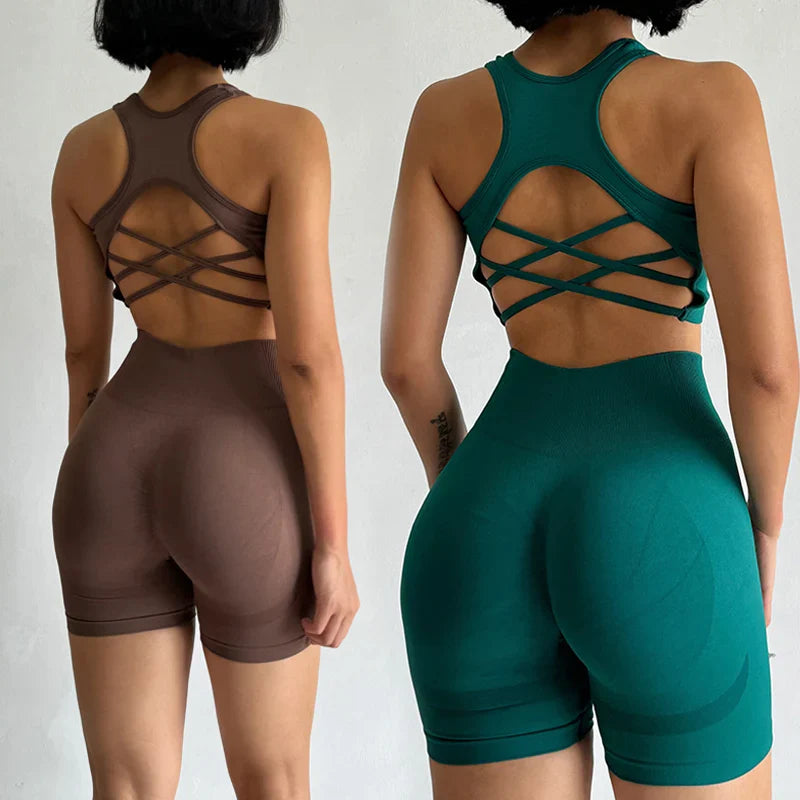 High Waist Butt Lifting Fitness Suit Gathering Beautiful Back Yoga Suit Bras Quick-drying Running Peach Buttock Training 2PCS