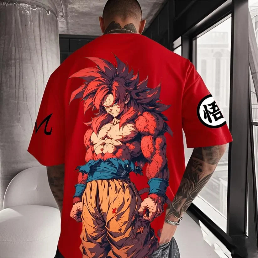 Graphic T Shirts Red Summer Oversized Y2k Men's Clothing Cotton Loose Women Short Sleeved Tee Tops