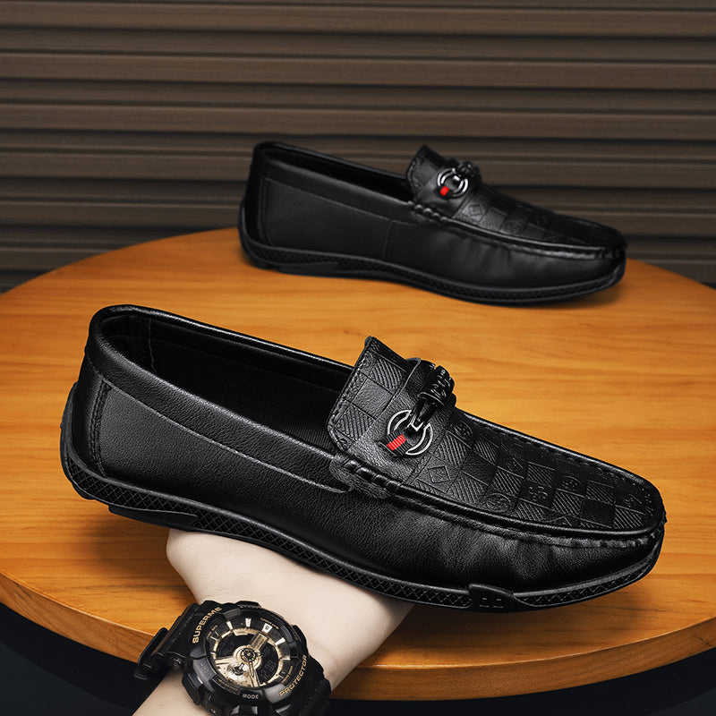 Fashion Leather Men Casual Shoes Slip on Formal Loafers Luxury Brand Comfortable Men Italian Soft Male Driving Shoes