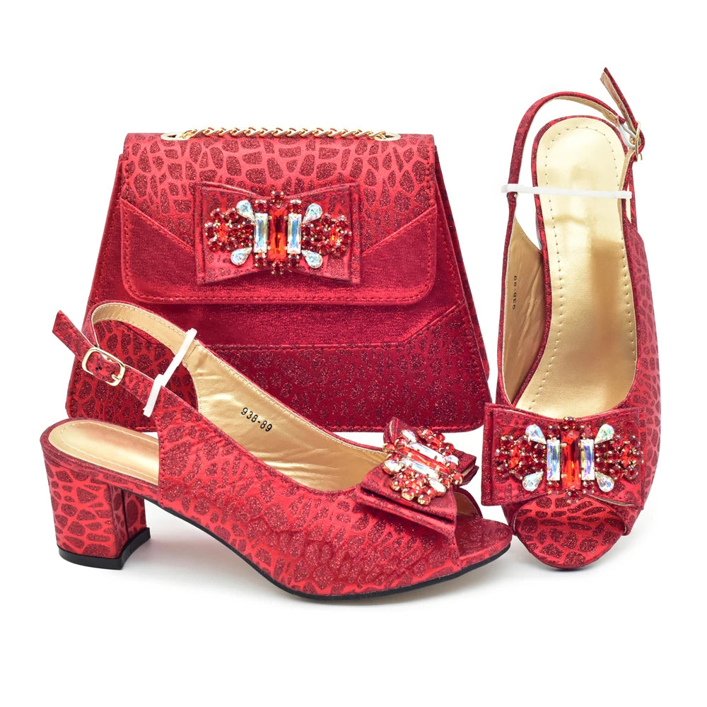 Purple Shoe and Bag Set for Party in Women Italian Shoe and Bag 2026 High Quality Elegant Heeled Shoes for Women African Pumps
