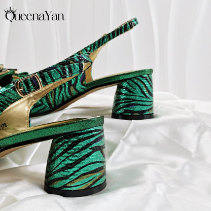Women Elegant Gold High Heel Shoe and Matching Bag Set with Rhinestone Accents Stylish Peep Toe Design for Party