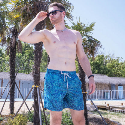 Beach Men's Swim Shorts Flower 3D Printed Surfing Board Shorts Quick Dry with Mesh Lining and Pockets Struck Shorts