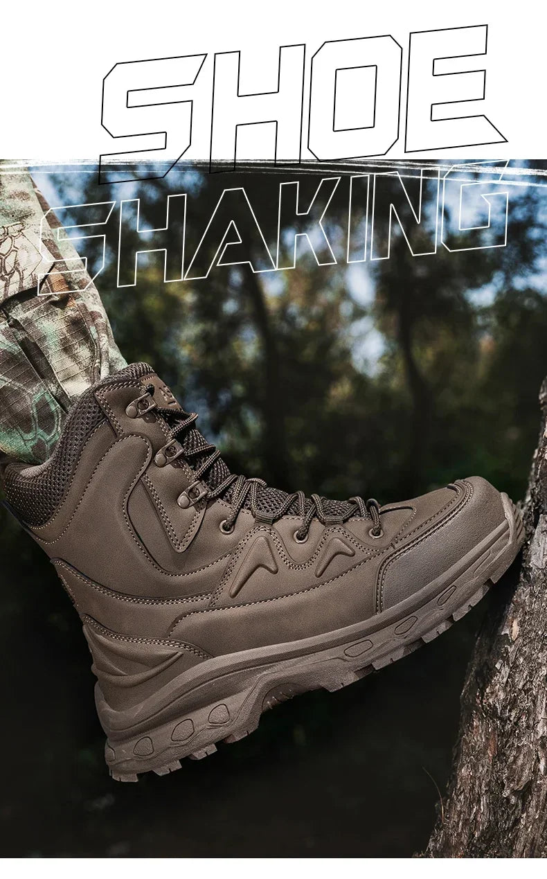 Fashion Men Boots Desert Tactical Boots Mens High Top Outdoor Hiking Shoes Waterproof Ankle Work Safty Sneakers