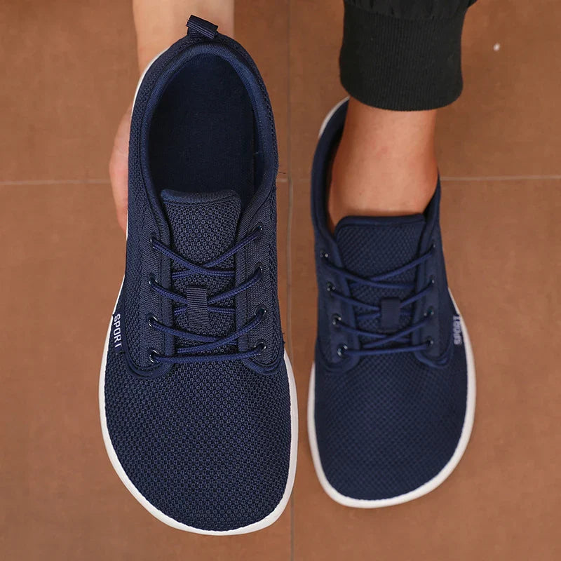 Sapatos Masculinos Tênis Bico Largo Descalço Casual Ampla Forma Moda Lona Preto Sapatos De Prancha Plana Malha Respirável Sapatos Masculinos