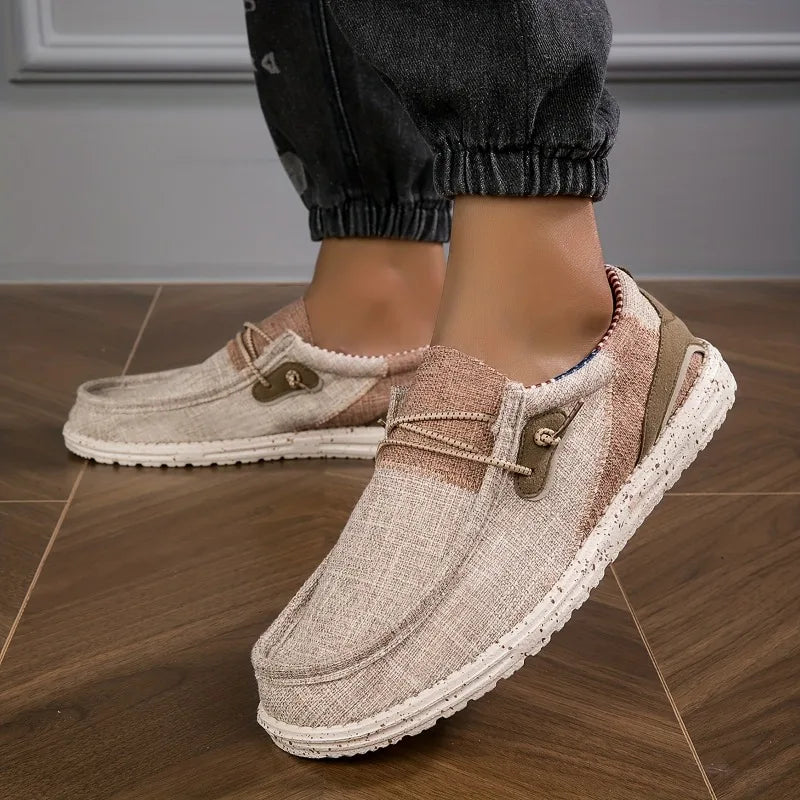 Men's Canvas Shoes Loafers Soft Comfortable Breathable Men's Casual Shoes Sneakers Vulcanized Shoes Flat Shoes Men Walking Shoes